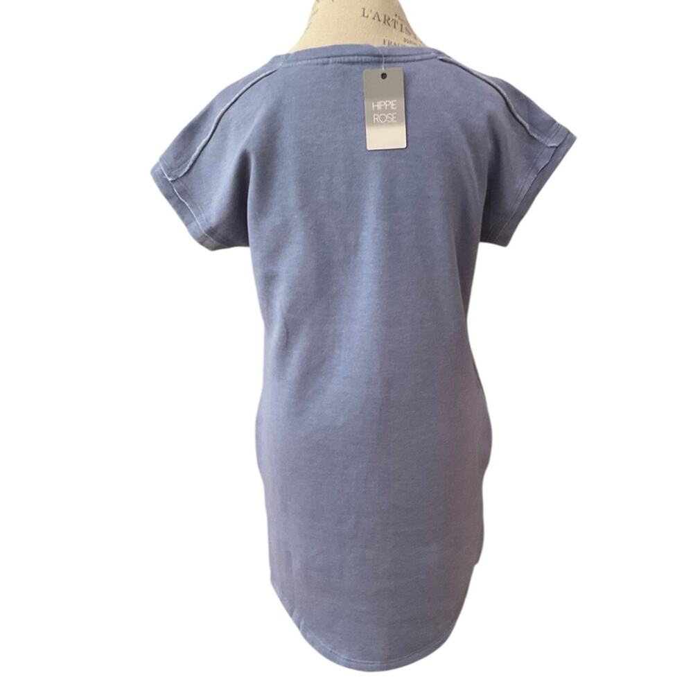 Hippie Rose Women’s Tee Shirt Dress Boho Washed Denim Size Large NWT - Picture 2 of 10
